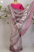 Kota Doria Saree in a Pink Floral Hand Block Print